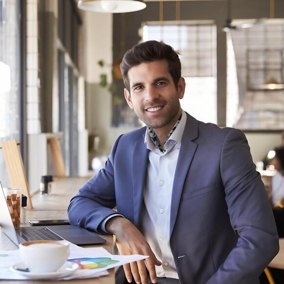 ⚡Men Navy Blue Necktie 27.5 Inches Cowboy Scarves Pocket Square Silk Bandanas - Picture 5 of 9